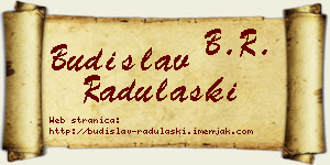 Budislav Radulaški vizit kartica